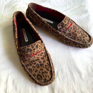 Manolo Blahnik Leopard Printed Suede Driving Loafers size 39